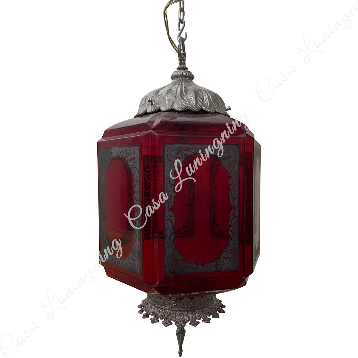Art Nouveau Red Glass hanging lights