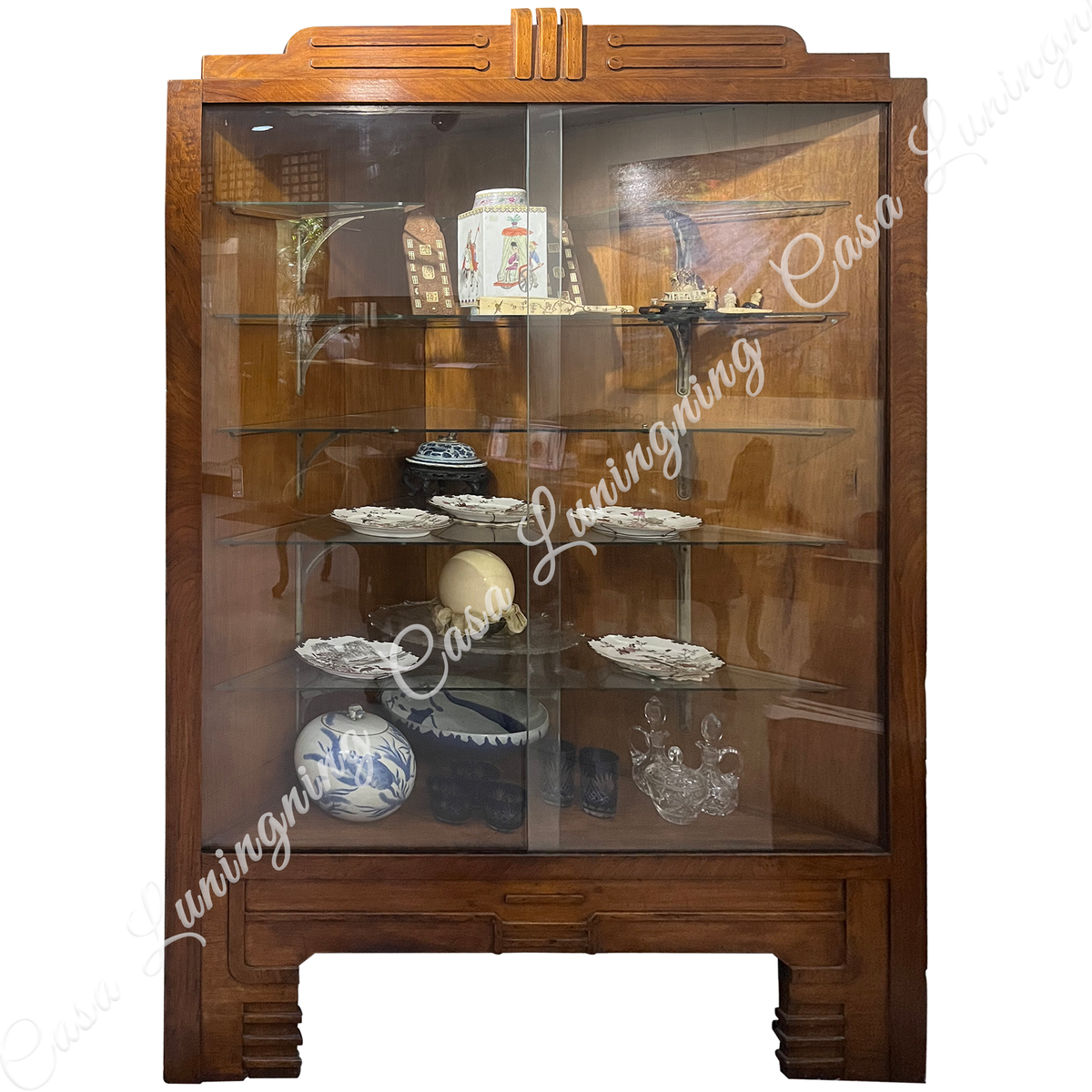 A set of art deco display cabinets